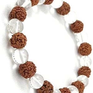 Five mukhi Rudraksha & Crystal Bracelet